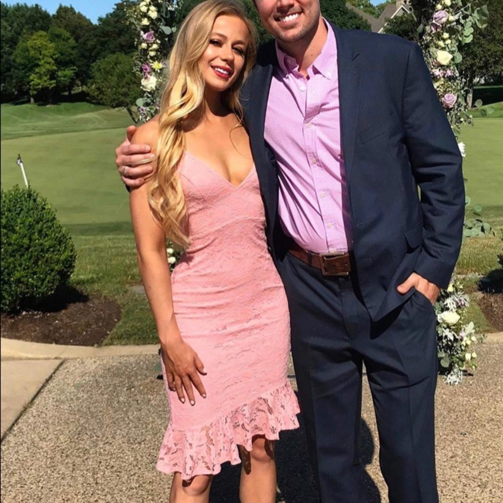 Pink summery midi dress